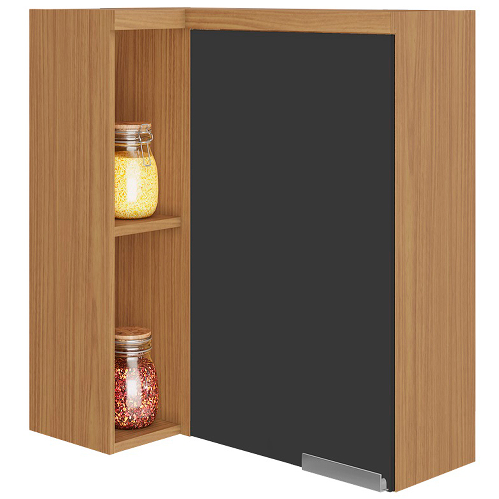 Armário Aéreo de Canto 1 Porta com Nichos MDF New Porto - Itatiaia