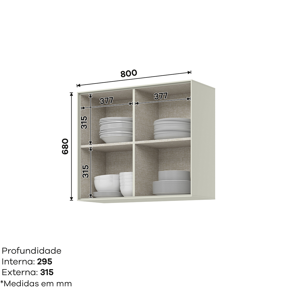 Armário Aéreo 2 Portas MDF Firenze Henn — foto 3
