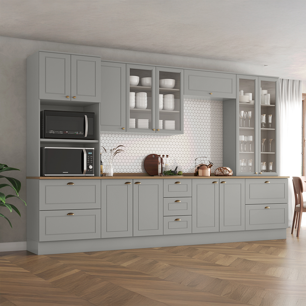 Cozinha Modulada Henn Americana 6 Peças 12 Portas 7 Gavetas