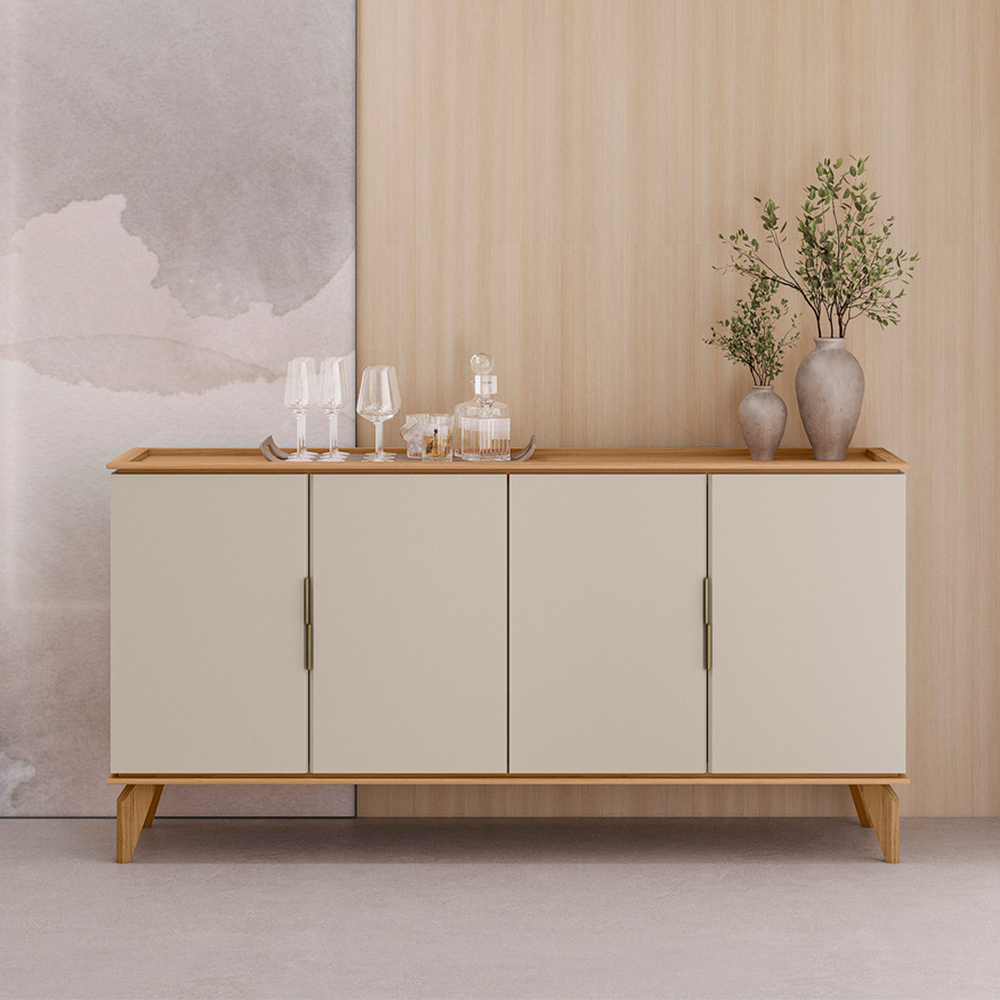 Buffet 4 Portas 2 Prateleiras MDP MDF Évora - Linea Brasil