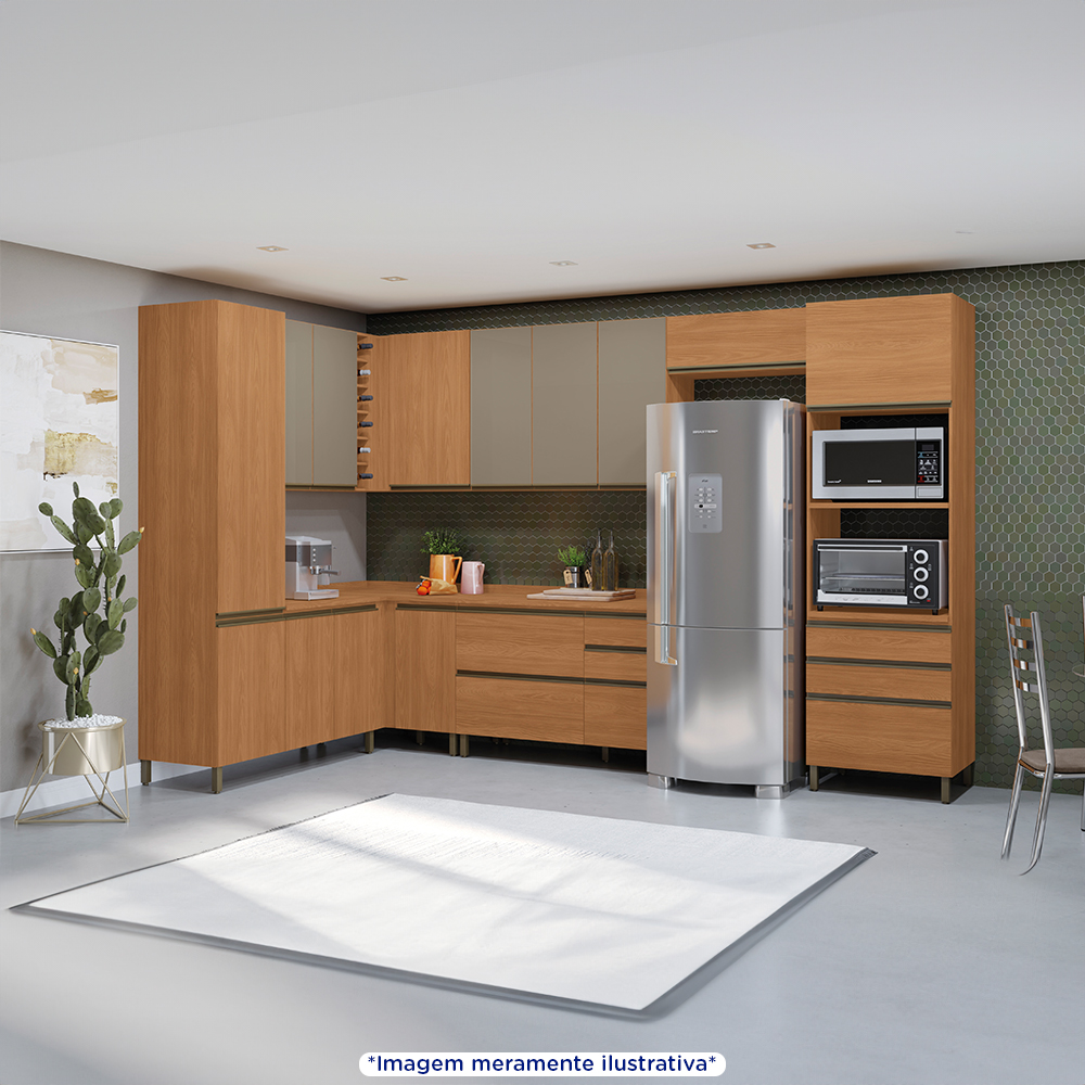 Cozinha Modulada Kappesberg Maxxi 9 Peças 14 Portas 6 Gavetas