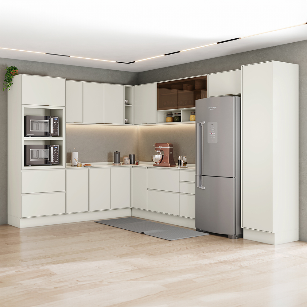 Cozinha Modulada Fineze Henn - 11 Peças, 13 Portas, 4 Gavetas, Paneleiro