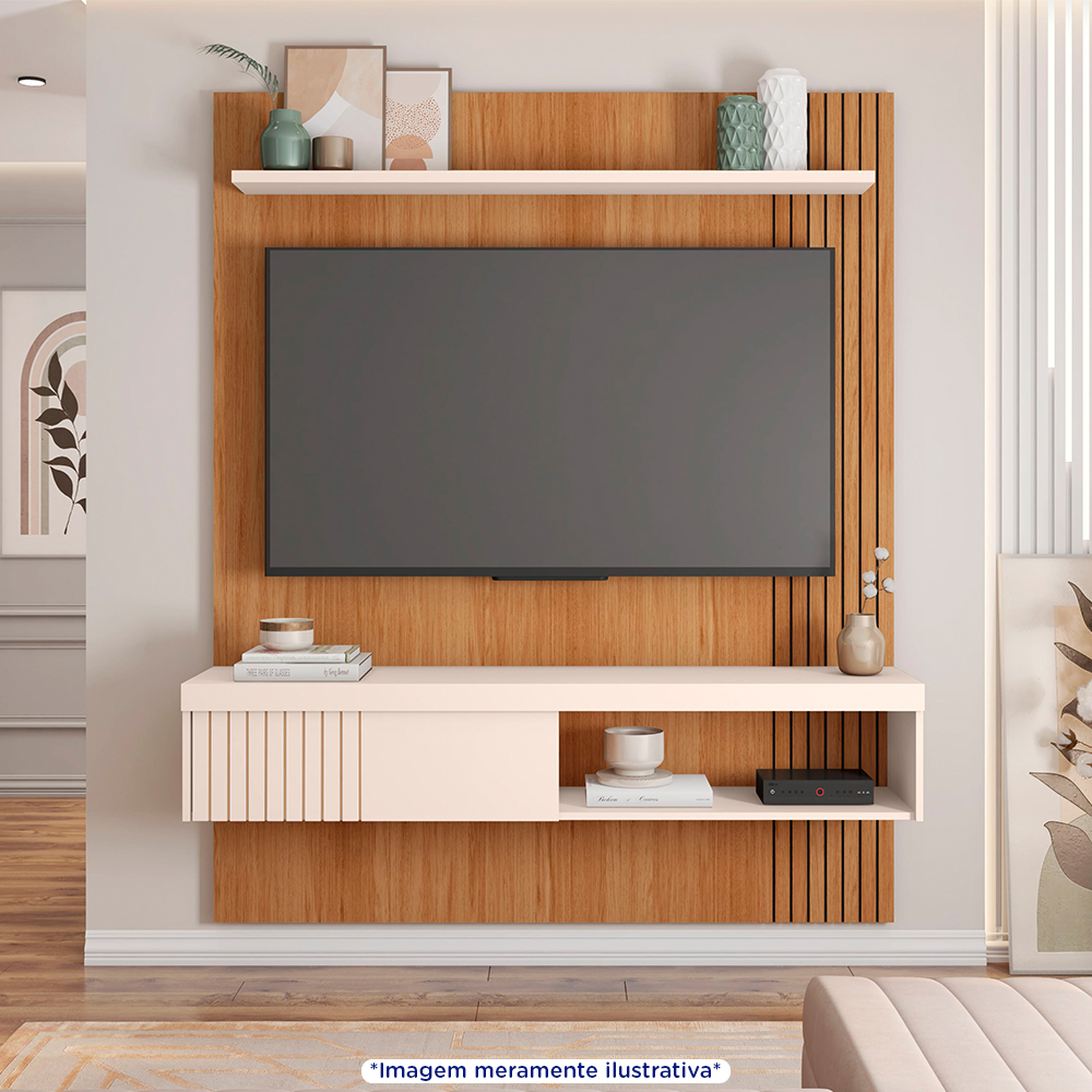 Painel para TV até 55" Jade Caemmun com Porta Deslizante