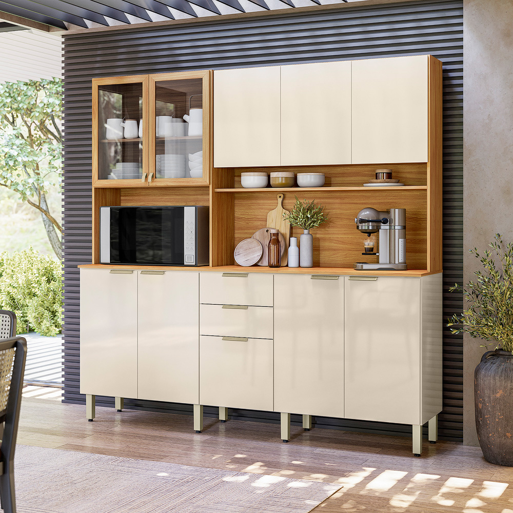 Cozinha Compacta Demóbile Amora 10 Portas 2 Gavetas
