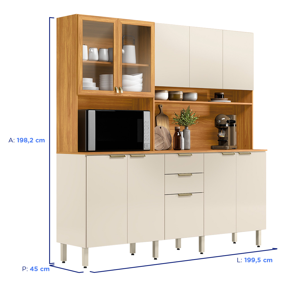 Cozinha Compacta Demóbile Amora 10 Portas 2 Gavetas — foto 3