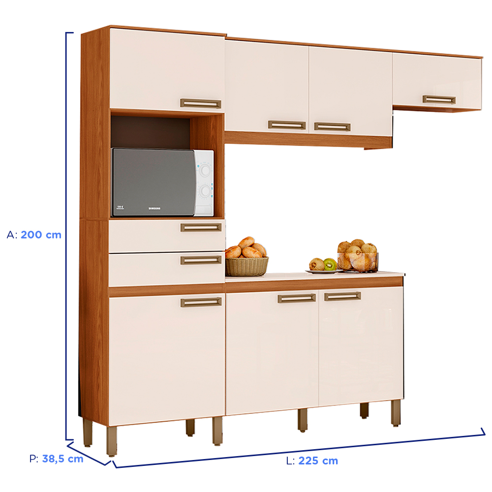 Cozinha Compacta Henn B107 Briz 7 Portas 2 Gavetas — foto 3