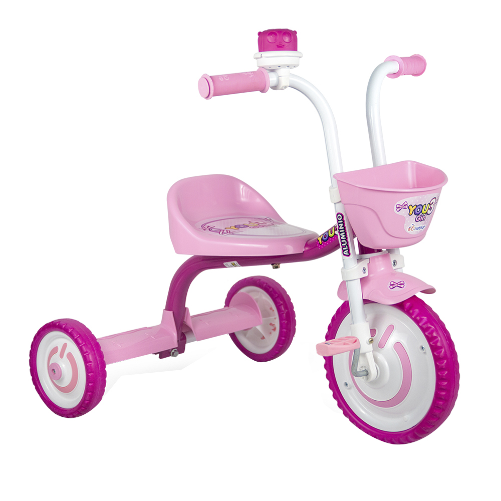 Triciclo Infantil Nathor You 3 Girl com Pedal - Rosa — foto 6