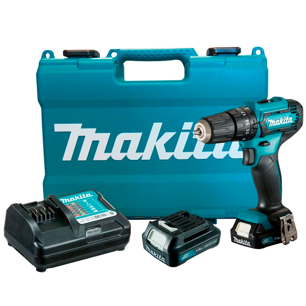 Furadeira e Parafusadeira de Impacto Makita HP333DWYE 12V com 2 Baterias e Maleta