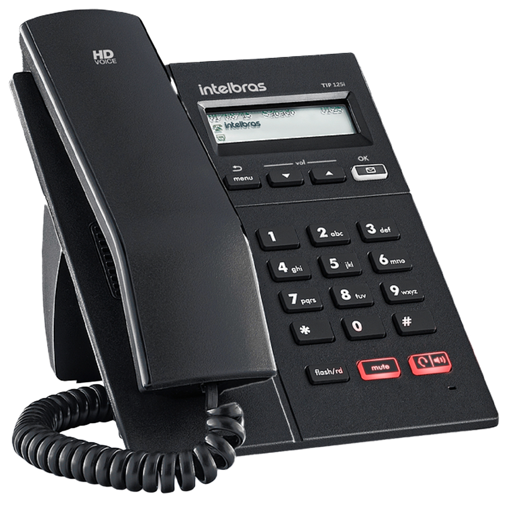Telefone Intelbras IP TIP125i com Fio - Chamadas em HD e Viva-Voz