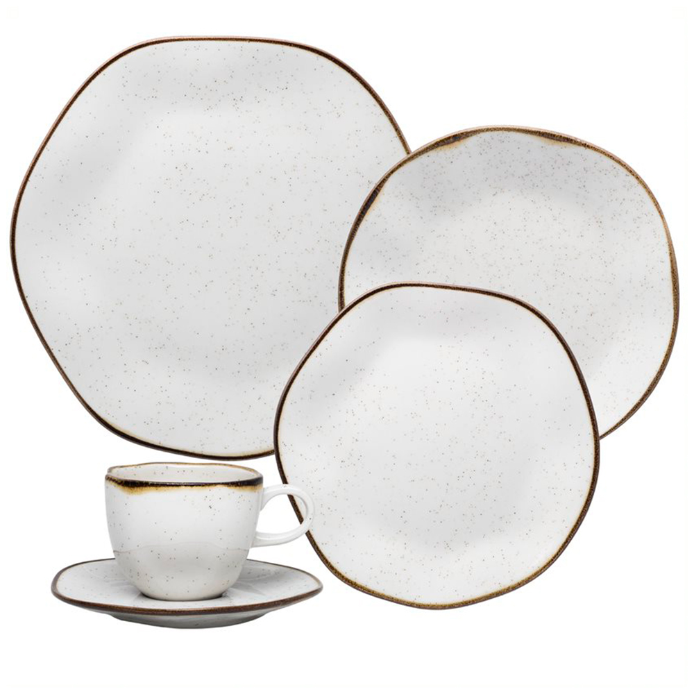 Aparelho de Jantar 20 Peças Porcelana Ryo Maresia Oxford
