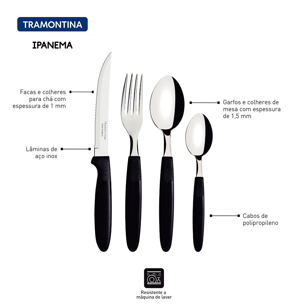 Faqueiro 24 Peças Tramontina Inox Ipanema — foto 4