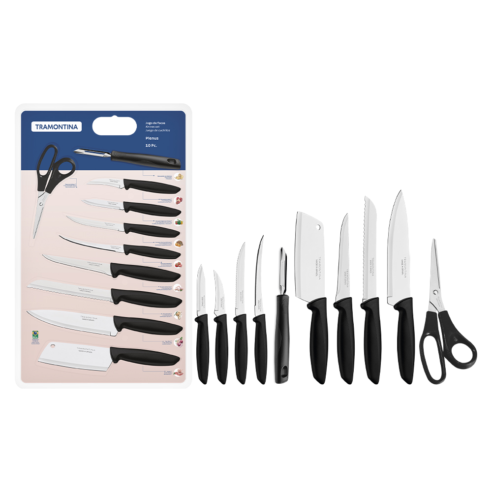 Conjunto de Facas Tramontina Plenus 10 Peças Aço Inox