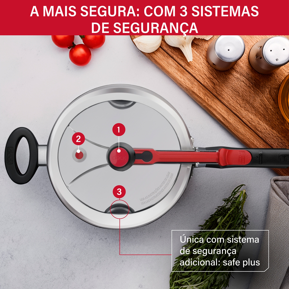 Panela de Pressão Clock Alumínio 7L Original — foto 7