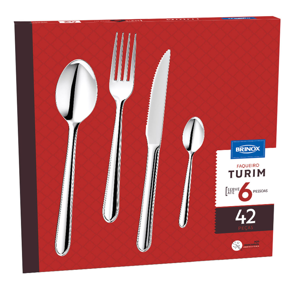Faqueiro 42 Peças Brinox Inox Turim — foto 5