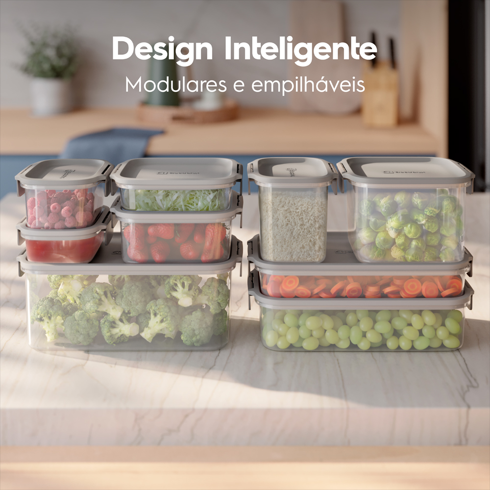 Conjunto de Potes Herméticos Electrolux 8 Unidades - Polipropileno — foto 6