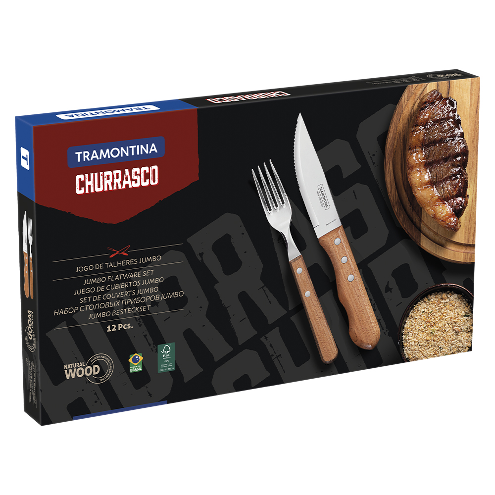 Jogo de Churrasco 12 Peças Tramontina Inox Jumbo — foto 5