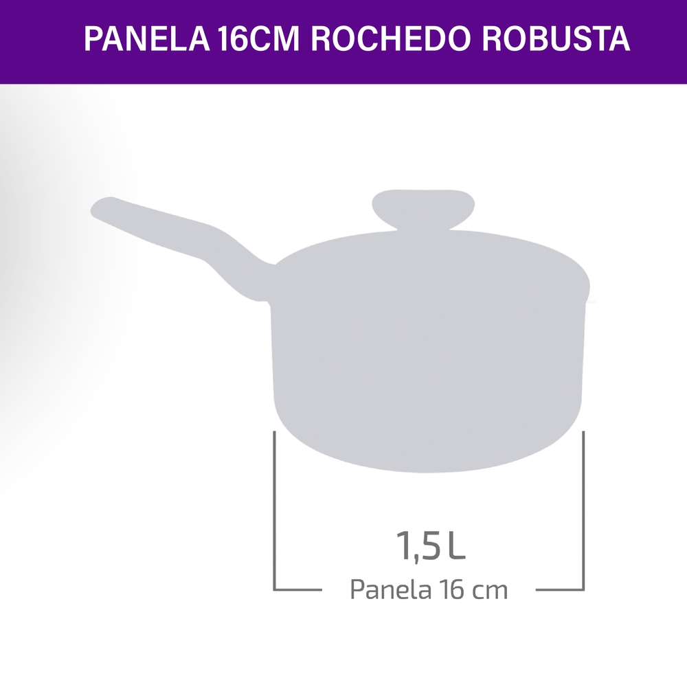 Panela Avulsa Rochedo Robusta 1,4L 16cm Antiaderente — foto 7
