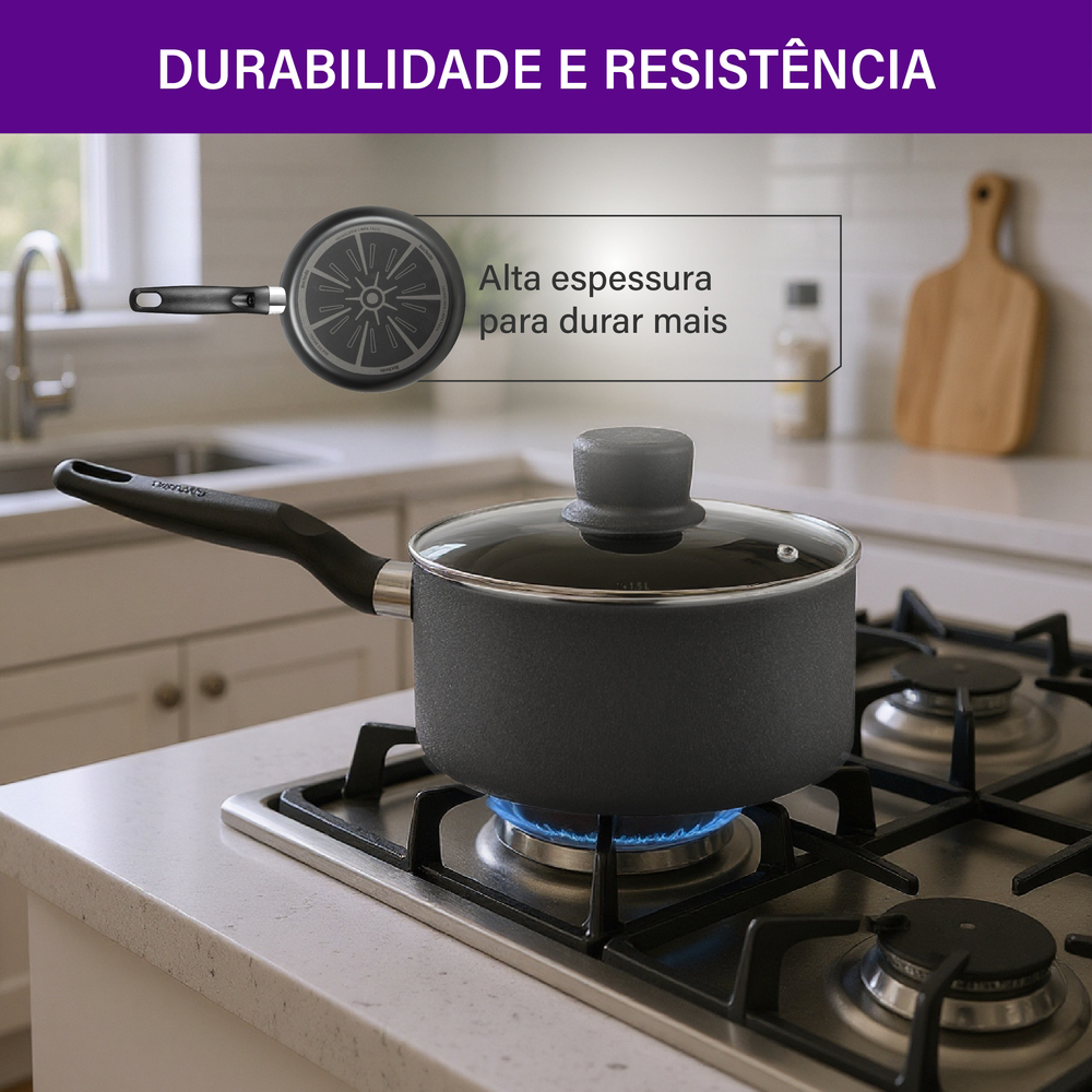 Conjunto de Panelas Rochedo Robusta Antiaderente 5 Peças — foto 8