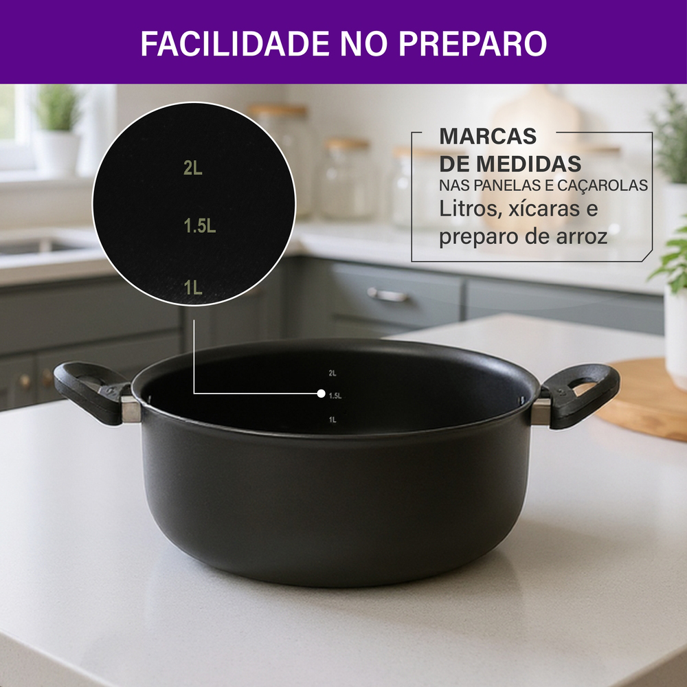 Conjunto de Panelas Rochedo Robusta Antiaderente 5 Peças — foto 11
