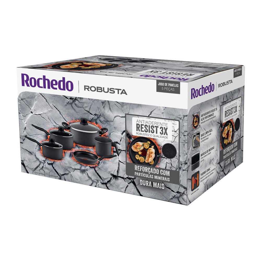 Conjunto de Panelas Rochedo Robusta Antiaderente 5 Peças — foto 12