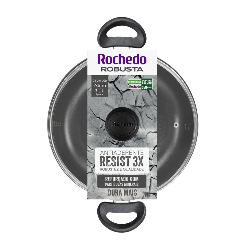 Caçarola Rochedo Robusta 4,6L 24cm Antiaderente — foto 5