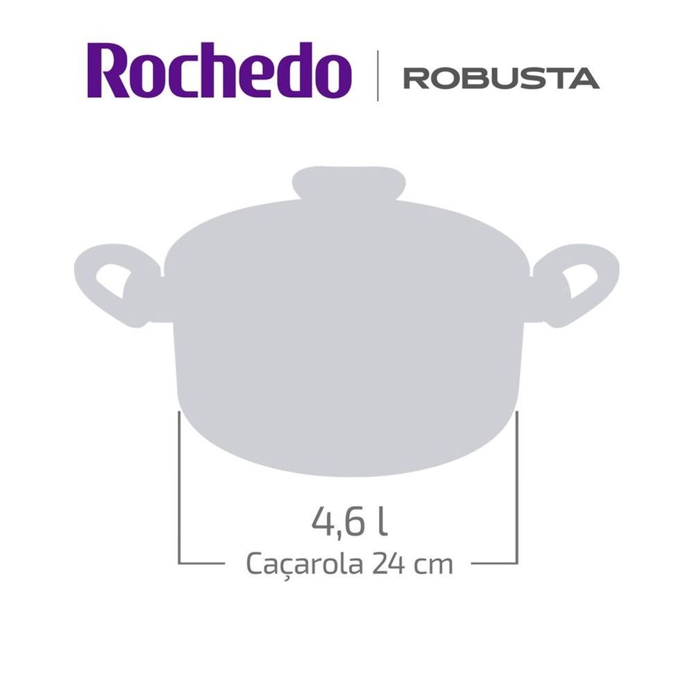Caçarola Rochedo Robusta 4,6L 24cm Antiaderente — foto 6