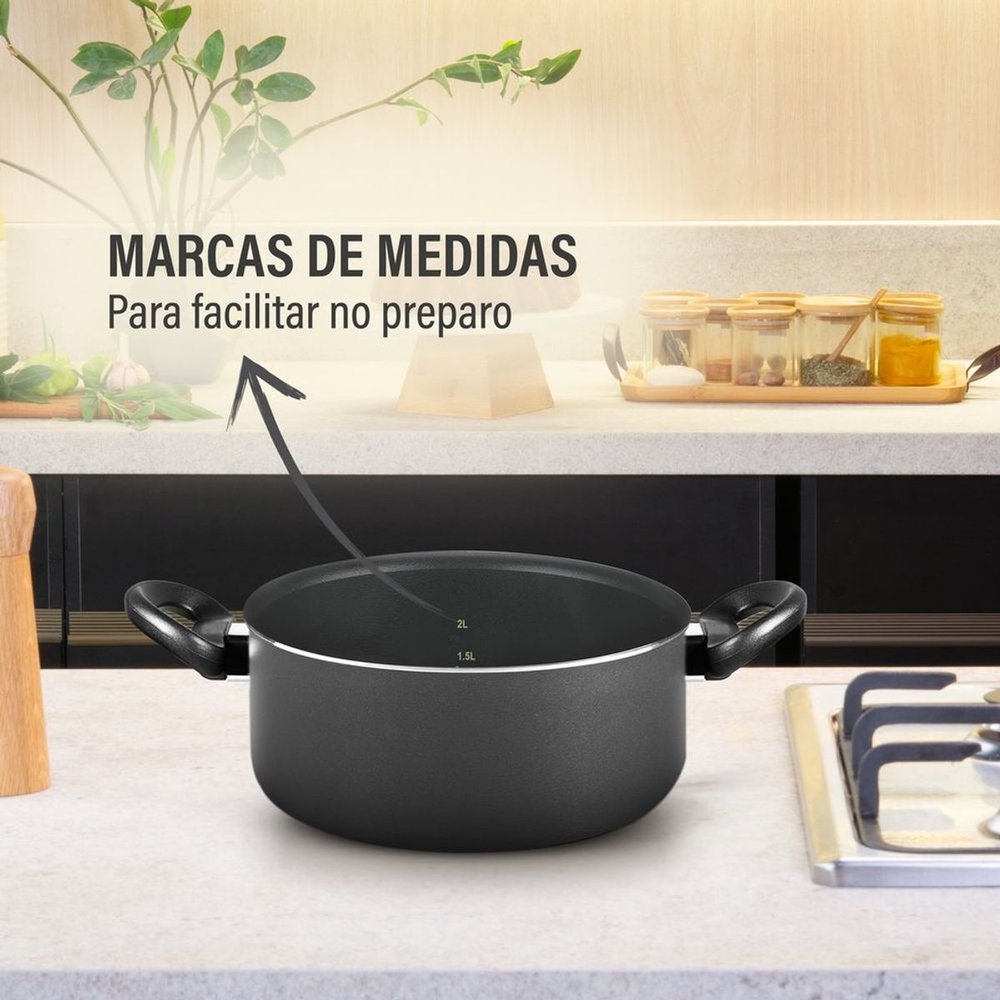 Caçarola Rochedo Robusta 4,6L 24cm Antiaderente — foto 10