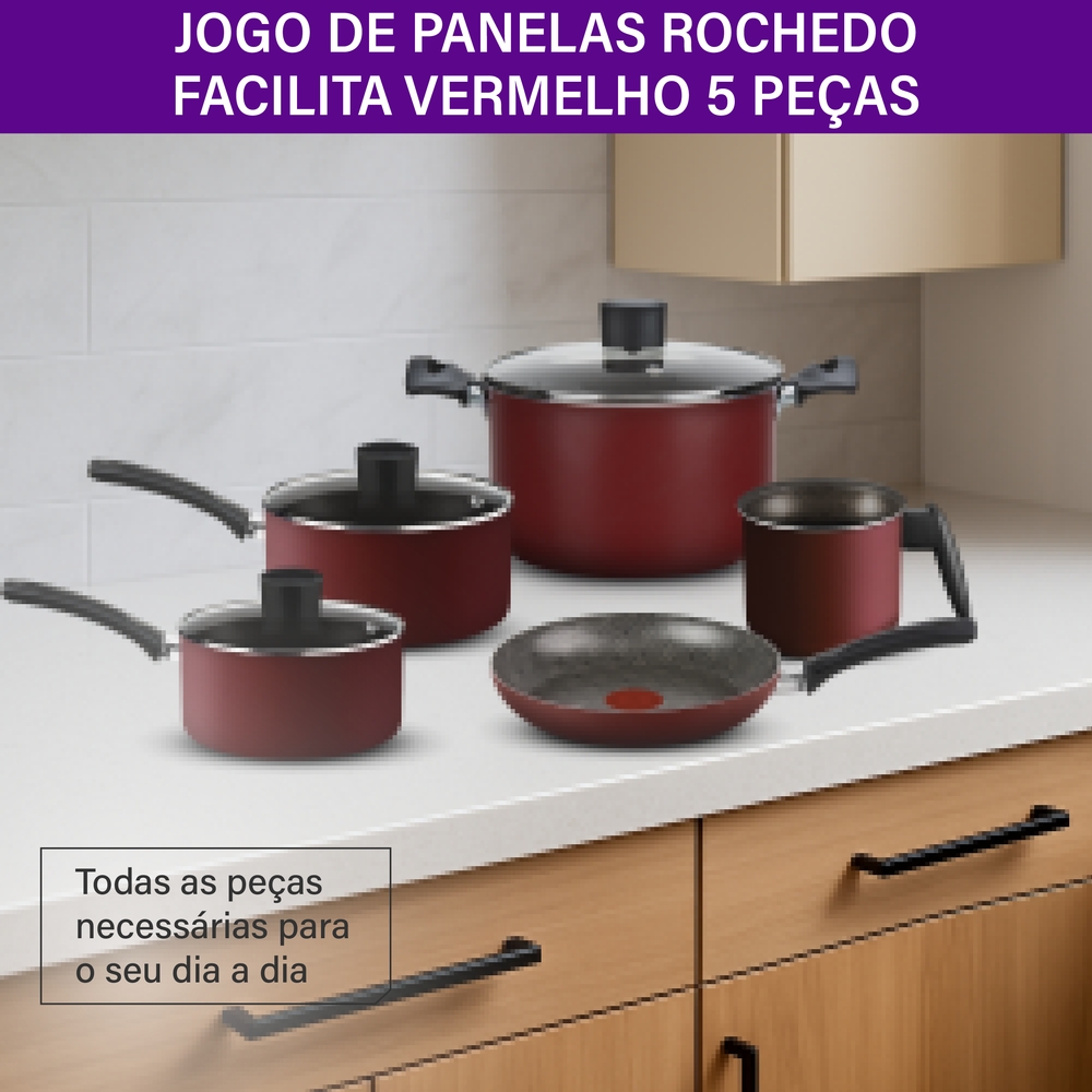 Jogo de Panelas Rochedo Facilita 5 Peças Antiaderente — foto 8