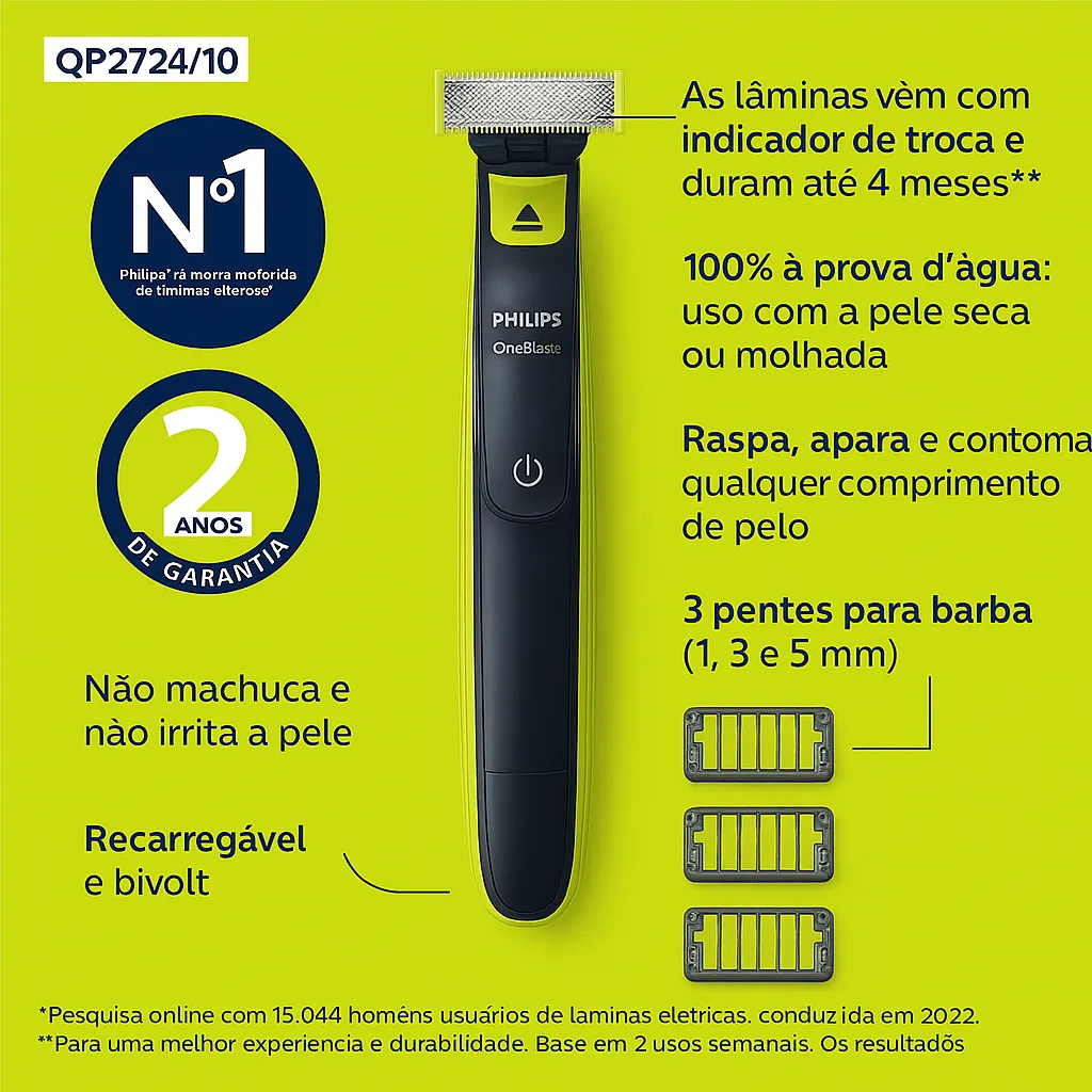 Aparador Barbeador Oneblade Uso Seco Molhado Sem Fio — foto 3