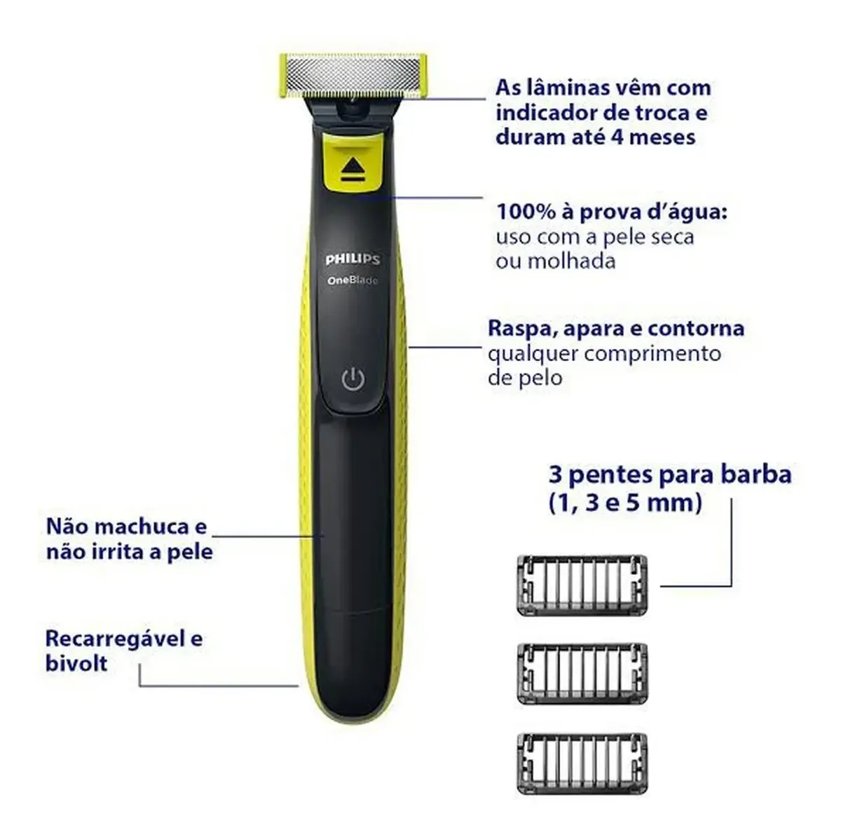 Aparador Barbeador Oneblade Uso Seco Molhado Sem Fio — foto 5