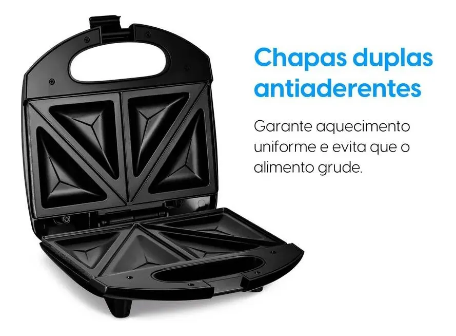 Sanduicheira Fast Time Elgin 800w Placas Duplas Preto — foto 3