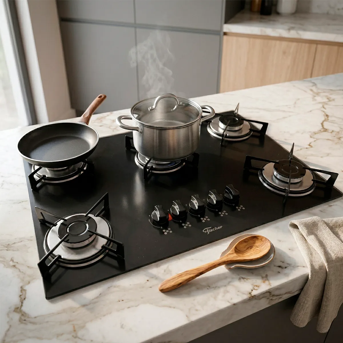 Cooktop Fischer 5 Bocas Vidro Acendimento Rápido Gás — foto 5