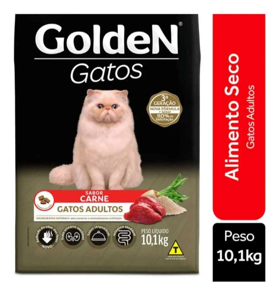 Ração Golden Gatos Adultos Sabor Carne 10,1kg — foto 3
