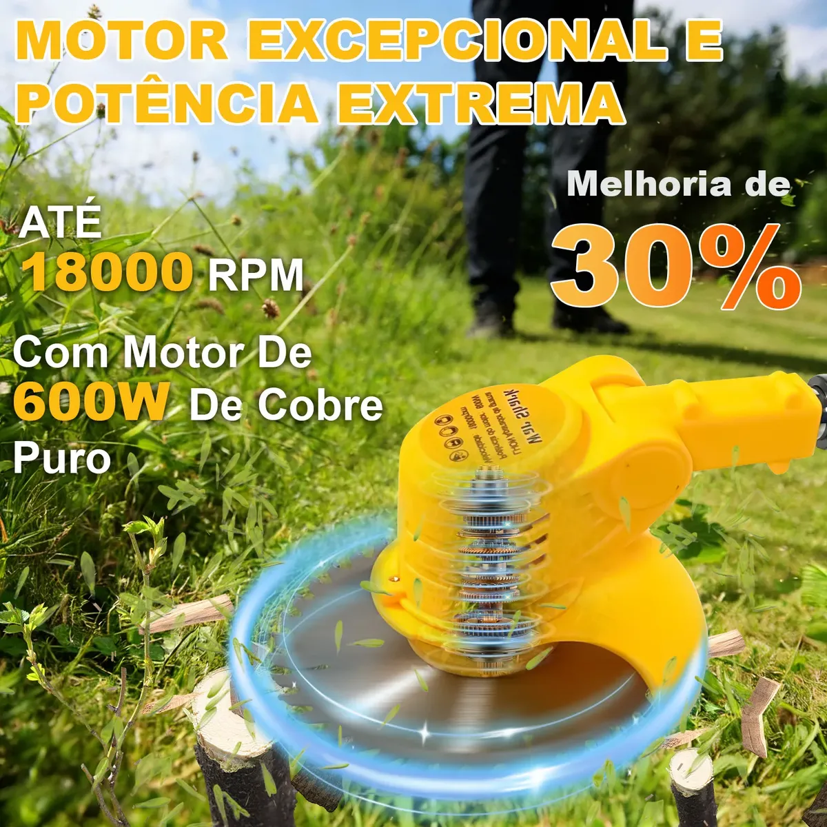 Aparador De Gramas Profissional / 3 Baterias 2000mah — foto 4