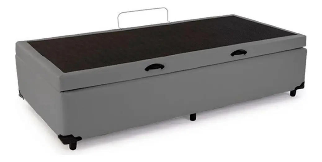 Cama Box Baú Solteiro Sintético Sereneprime Cinza 88x188x44 — foto 3