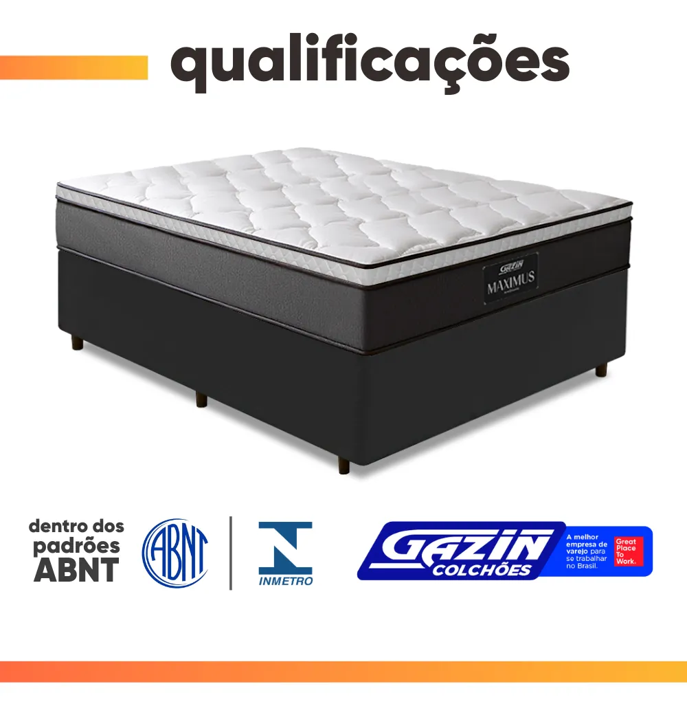 Cama Box Casal Gazin Maximus Molas Ensacadas Cinza — foto 5