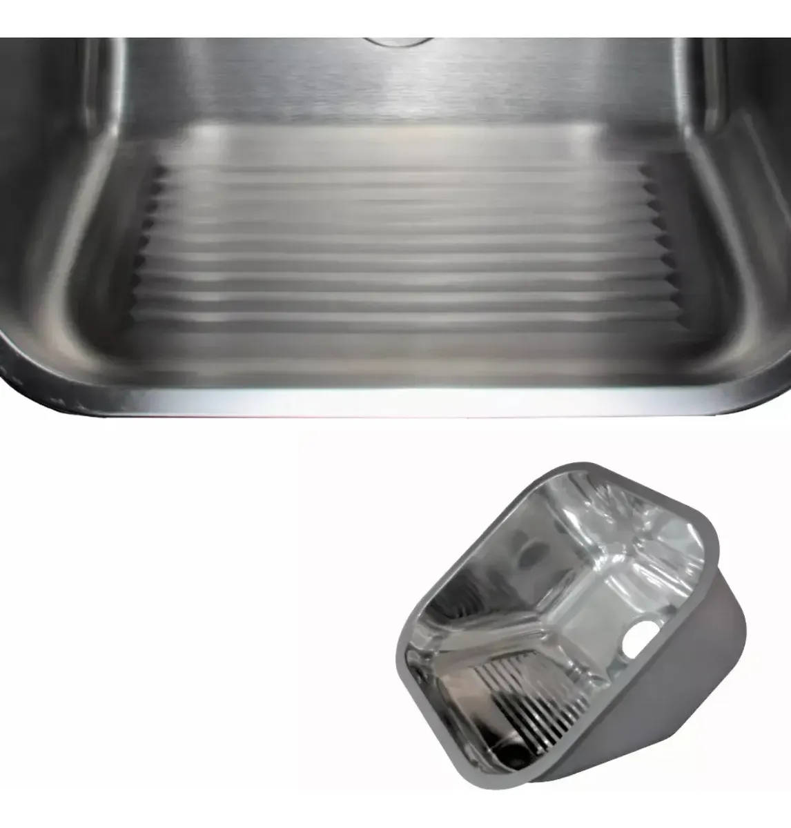 Tanque Lavanderia 55x45 Com Acessórios Aço Inox Escovado — foto 3