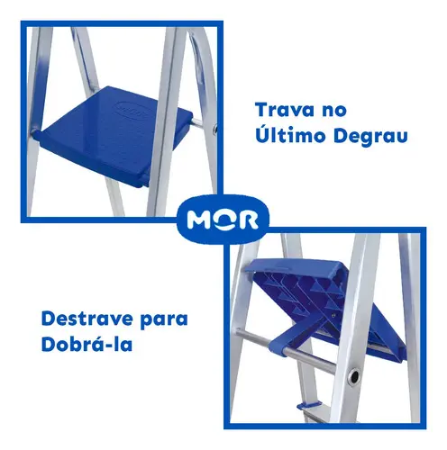 Escada Doméstica Em Aluminio 5 Degraus Real — foto 4