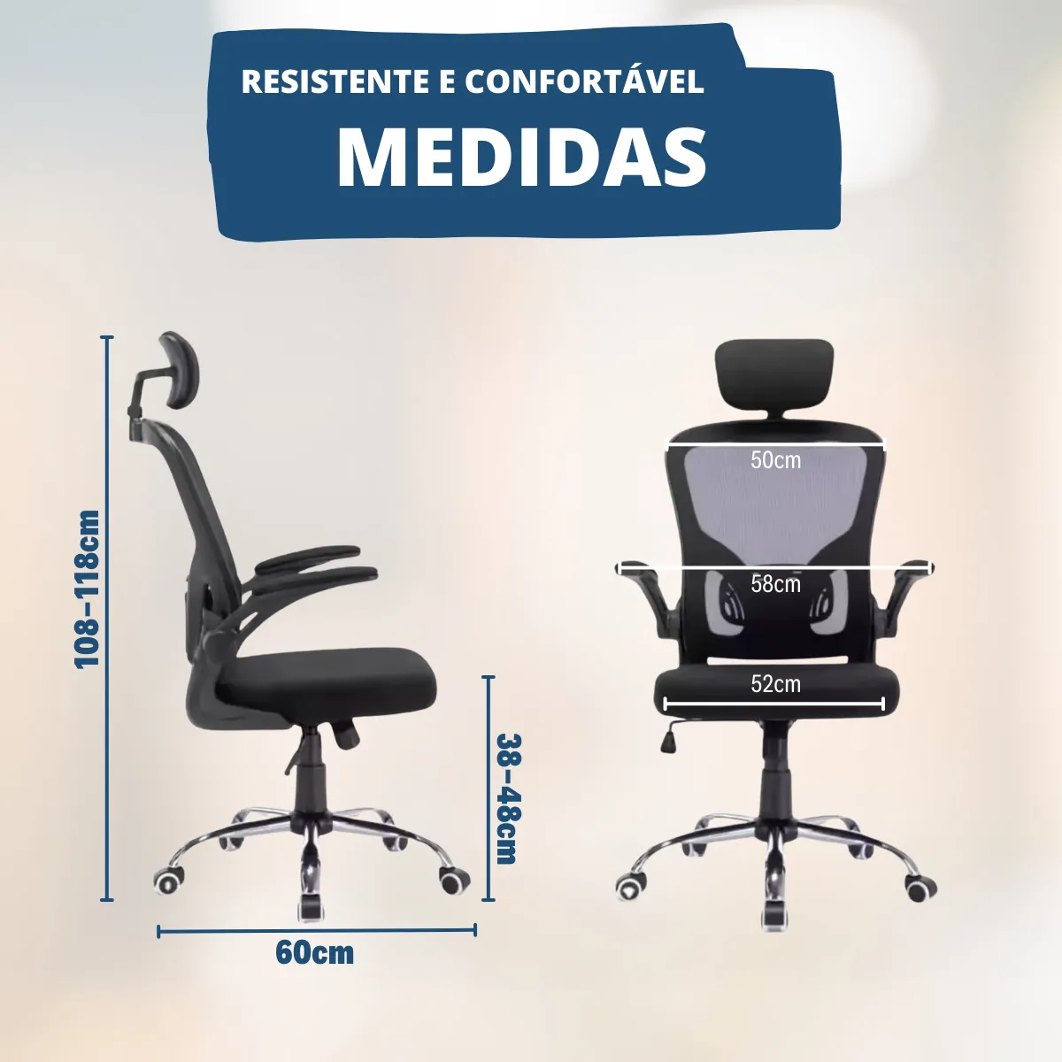 Cadeira De Escritório Até 150kg Executiva Presidente Office — foto 3