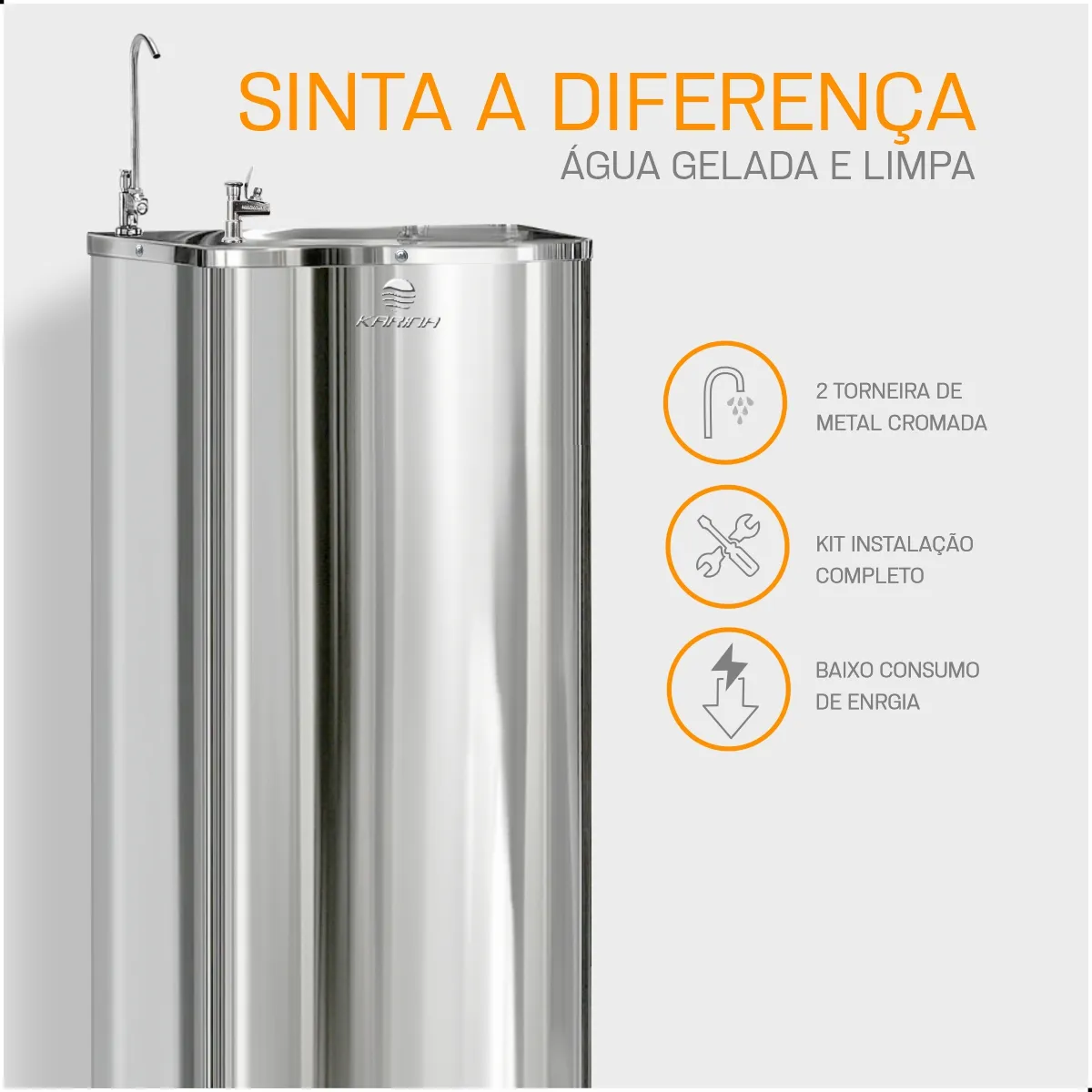 Bebedouro Purificador Refrigerado Pressão Inox Aço Inoxidável — foto 3
