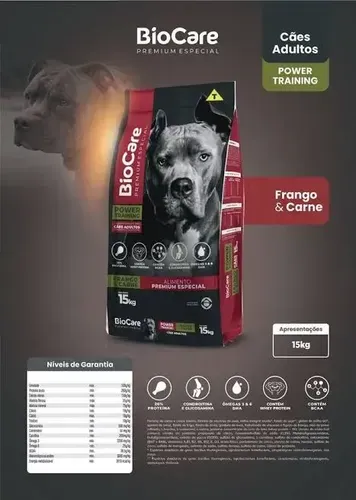 Ração Biocare Power Training Adulto 15kg 26% Proteína — foto 3