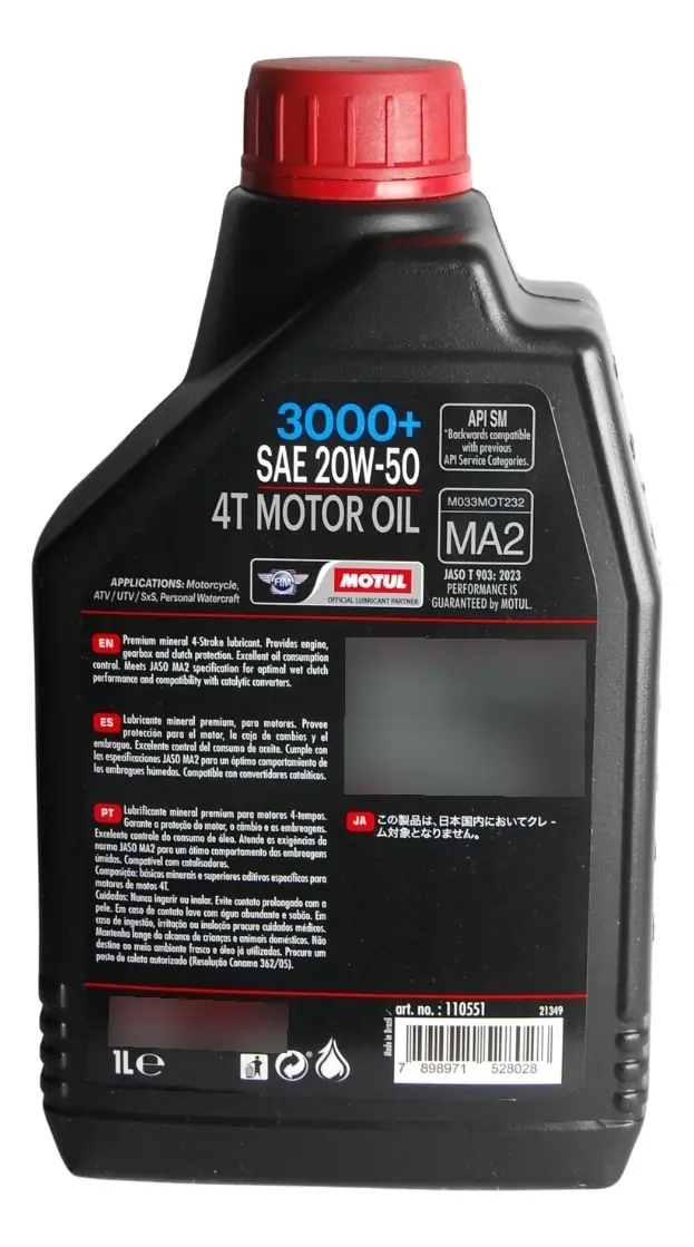 Óleo Lubrificante Motul 3000+ 20w50 Motos 1 Litro — foto 3