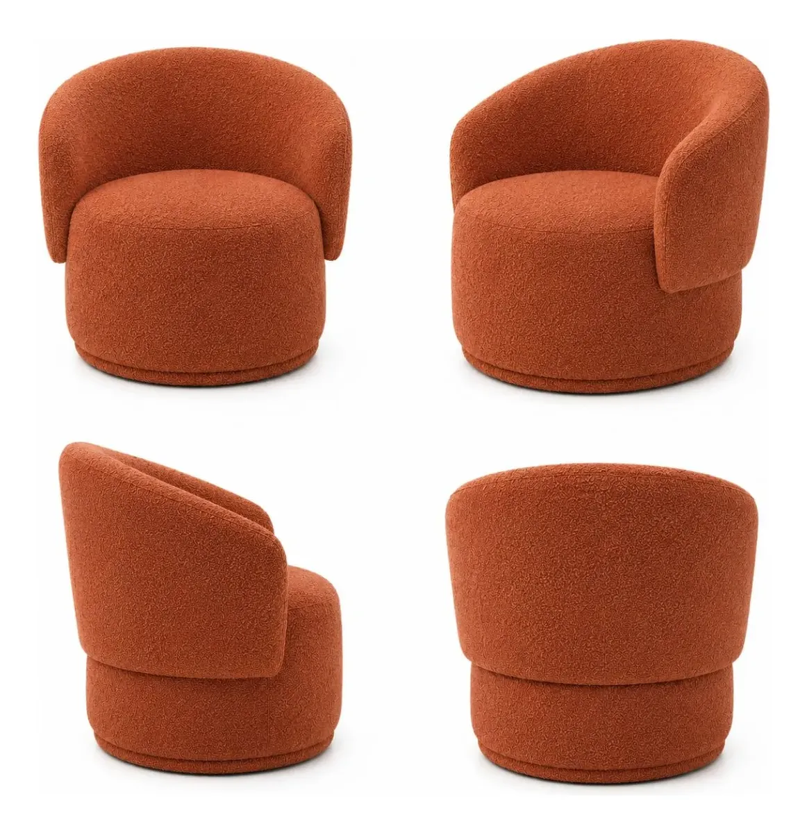 Poltrona Orgânica Beatriz Bouclé Terracota Conforto E Estilo — foto 3
