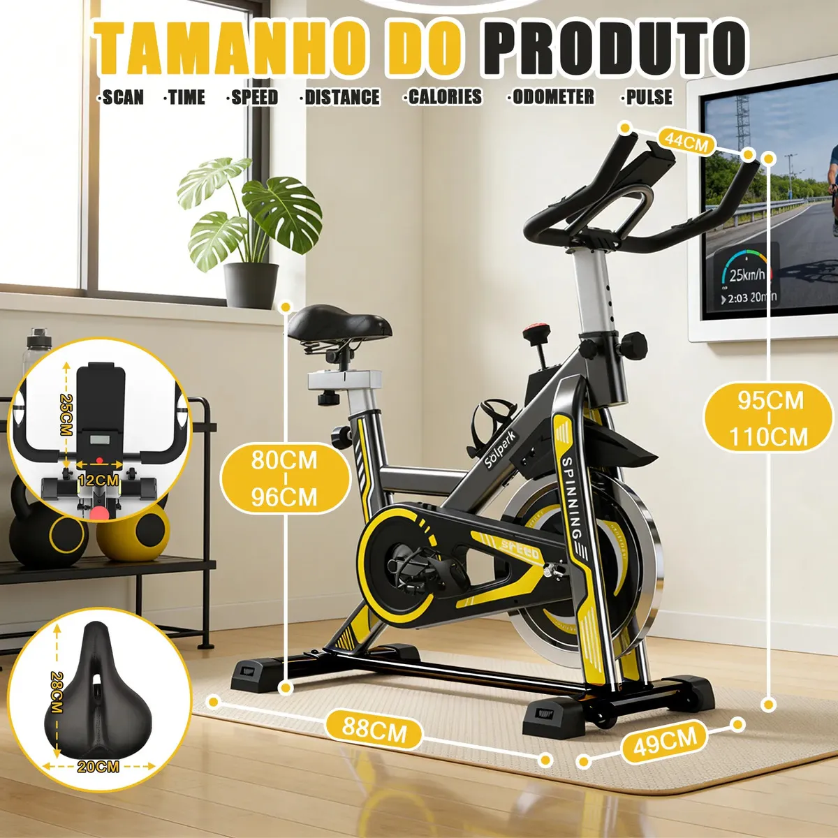 Bicicleta Spinning Romantic Crown Preto Roda Inércia 10kg — foto 3