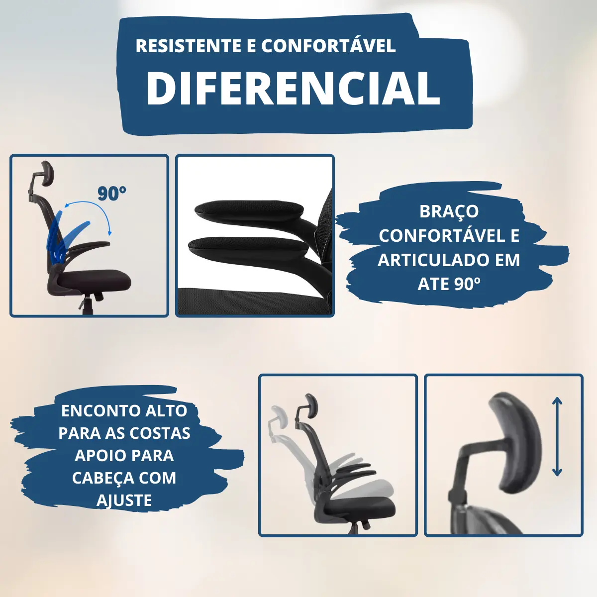 Cadeira De Escritório Até 150kg Executiva Presidente Office — foto 4