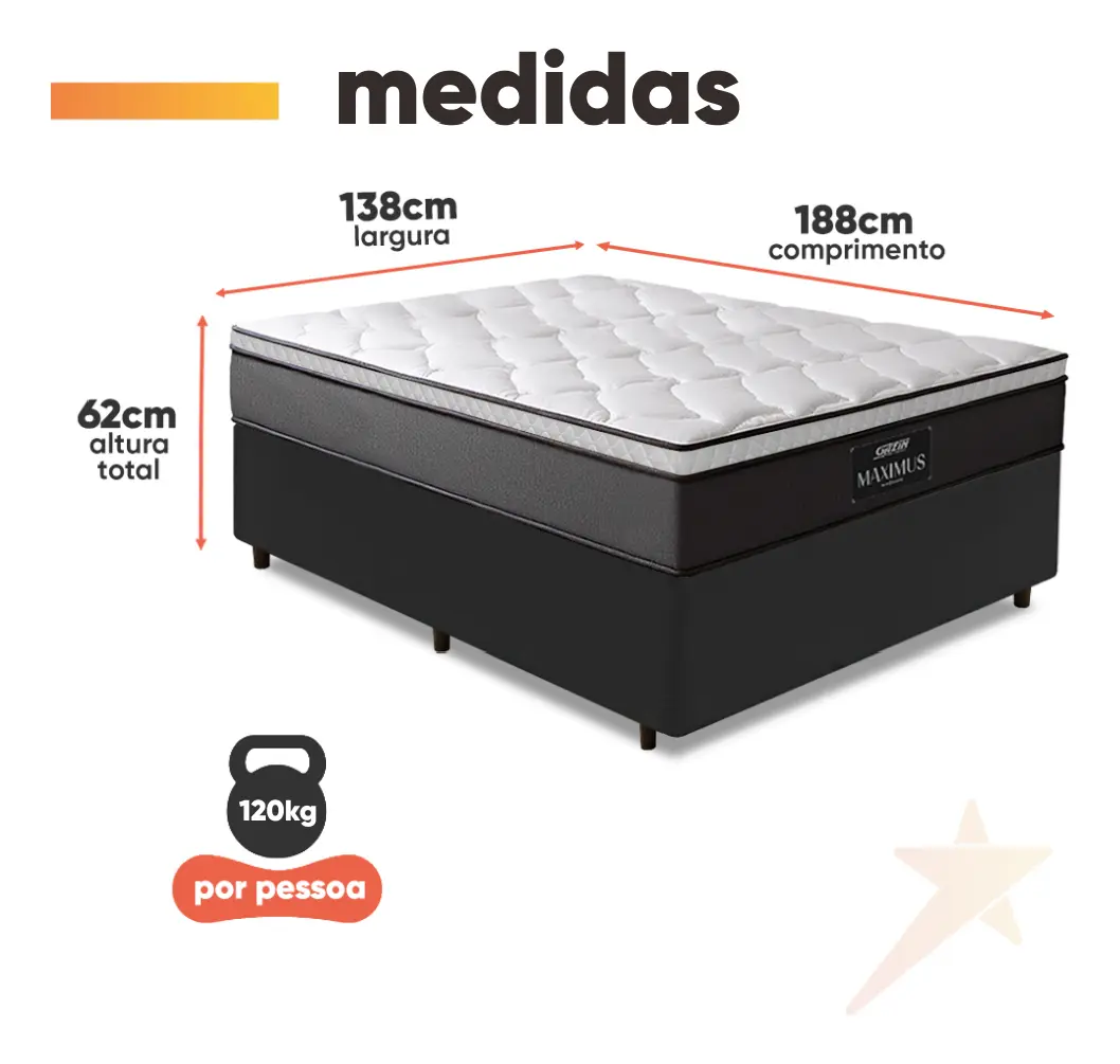 Cama Box Casal Gazin Maximus Molas Ensacadas Cinza — foto 4