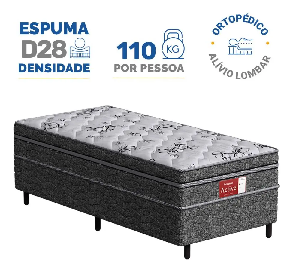 Cama Box Conjugada Probel Espuma D28 Ortopédico Solteiro — foto 4