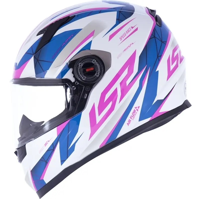 CAPACETE LS2 FF358 DRAZE BRANCO ROSA E AZUL — foto 4