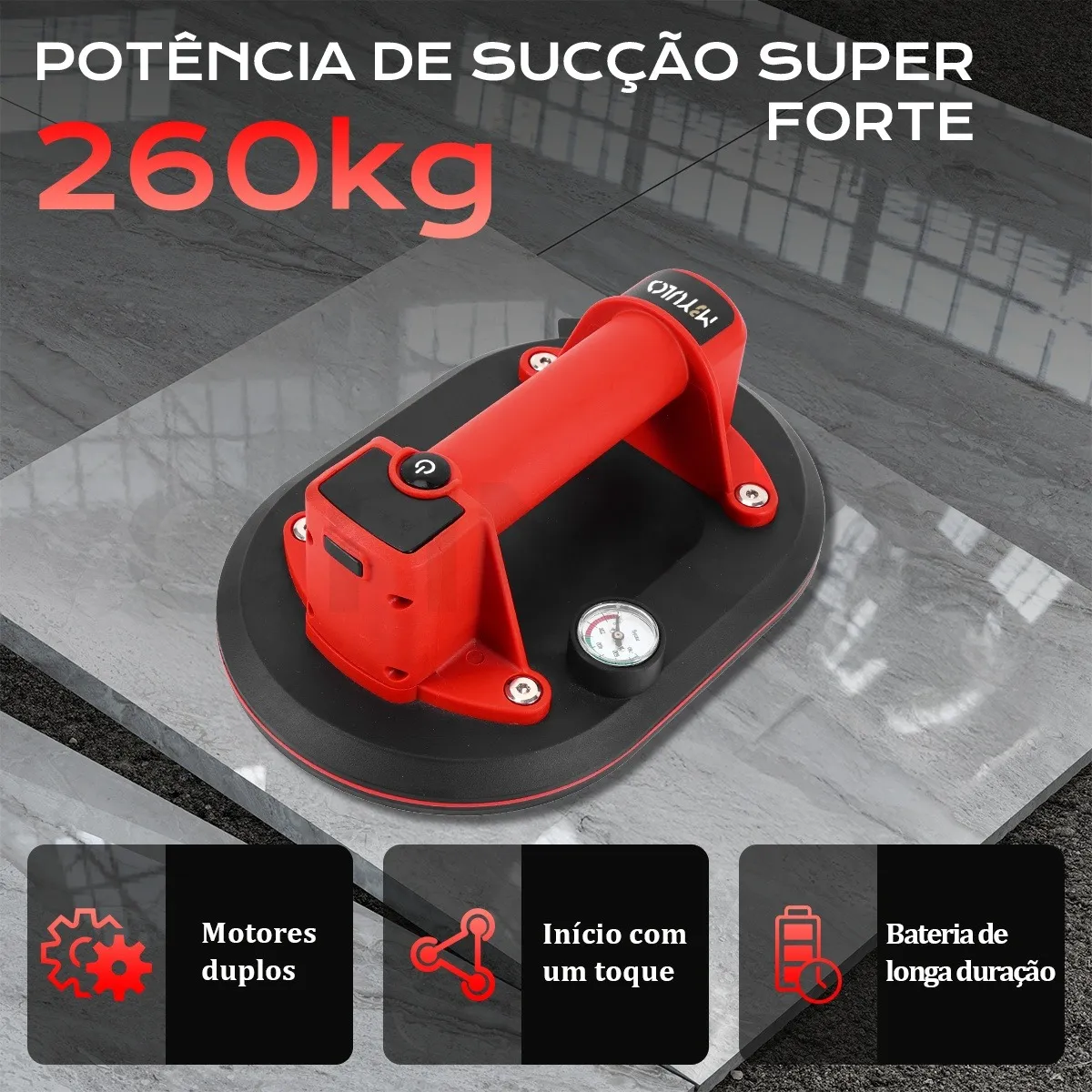 Maquina Assentar Piso 260kg Sucção Forte Ventosa Porcelanato — foto 5