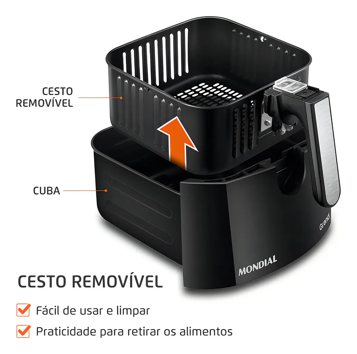 Air Fryer 5L Mondial, 1900W - AFN-50-BI — foto 5